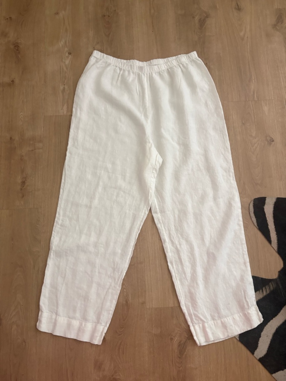 bryn Walker White Linen Relaxed Trousers